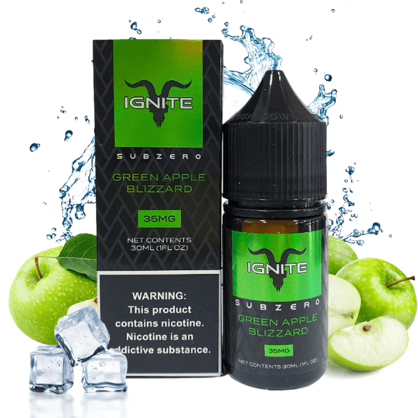 Nic Salt IGNITE Greenn Apple Blizzard 30 ml.